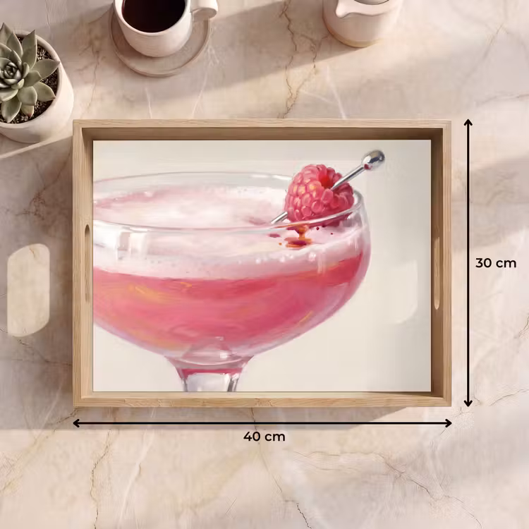 Dienblad - Cocktail - Framboos - Drank - Modern - Roze — 9