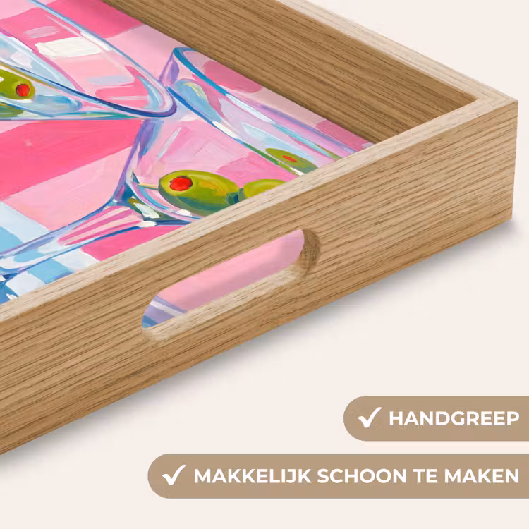 Dienblad - Cocktail - Olijven - Kunst - Modern - Roze — 5