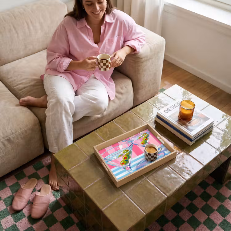 Dienblad - Cocktail - Olijven - Kunst - Modern - Roze — 6
