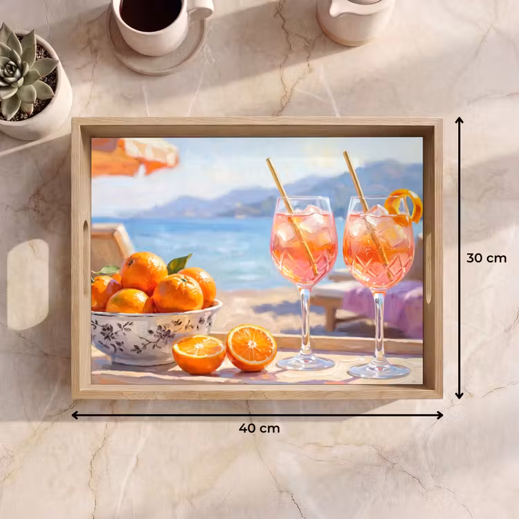 Dienblad - Drank - Glazen - Strand - Zomer - Oranje — 9