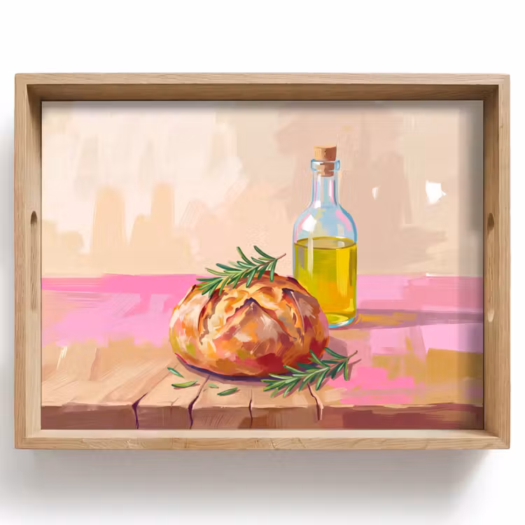 Dienblad - Eten - Brood - Olijfolie - Abstract - Keuken — 1