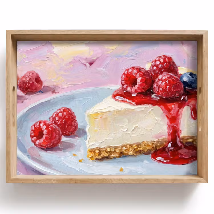 Dienblad - Eten - Cheesecake - Bessen - Abstract - Roze — 1