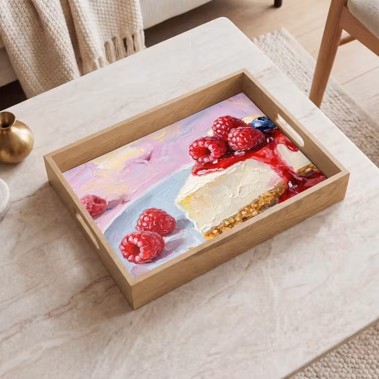 Dienblad - Eten - Cheesecake - Bessen - Abstract - Roze — 2