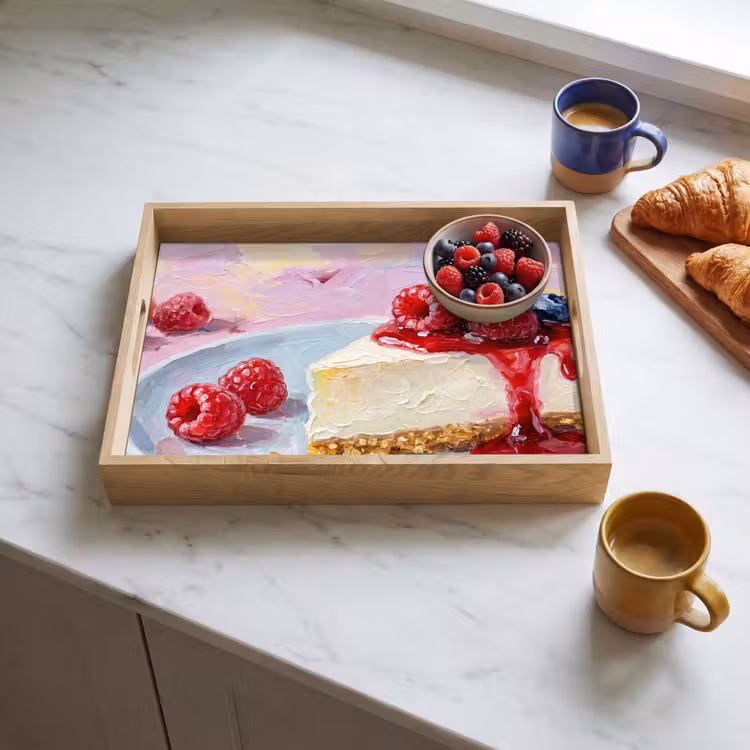 Dienblad - Eten - Cheesecake - Bessen - Abstract - Roze — 4