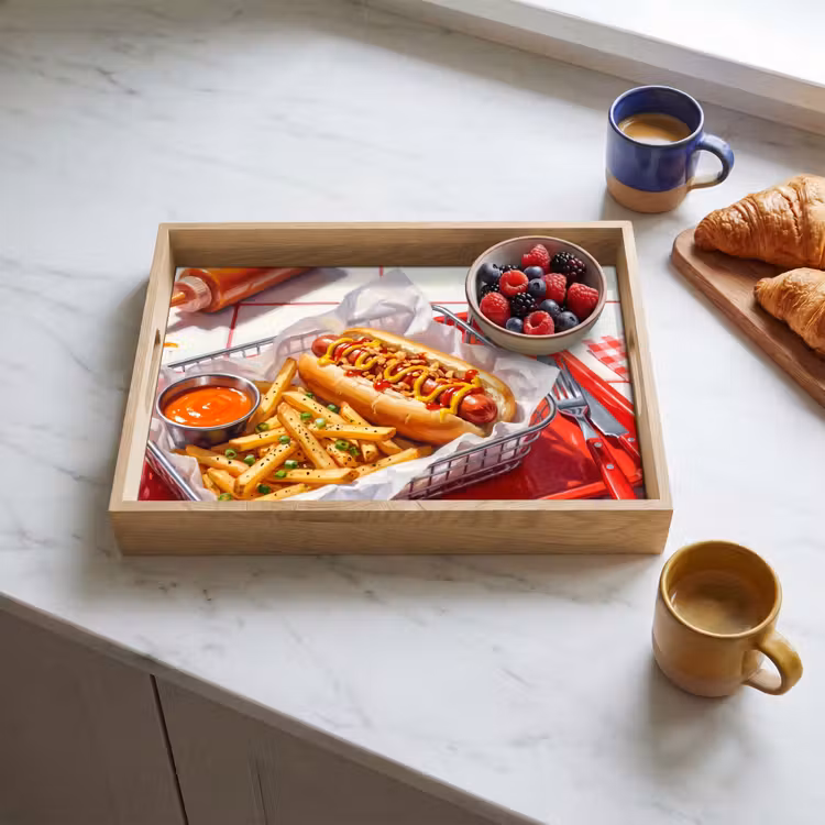 Dienblad - Eten - Hotdog - Fastfood - Modern - Rood — 4