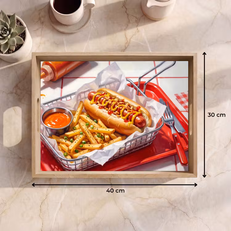 Dienblad - Eten - Hotdog - Fastfood - Modern - Rood — 9
