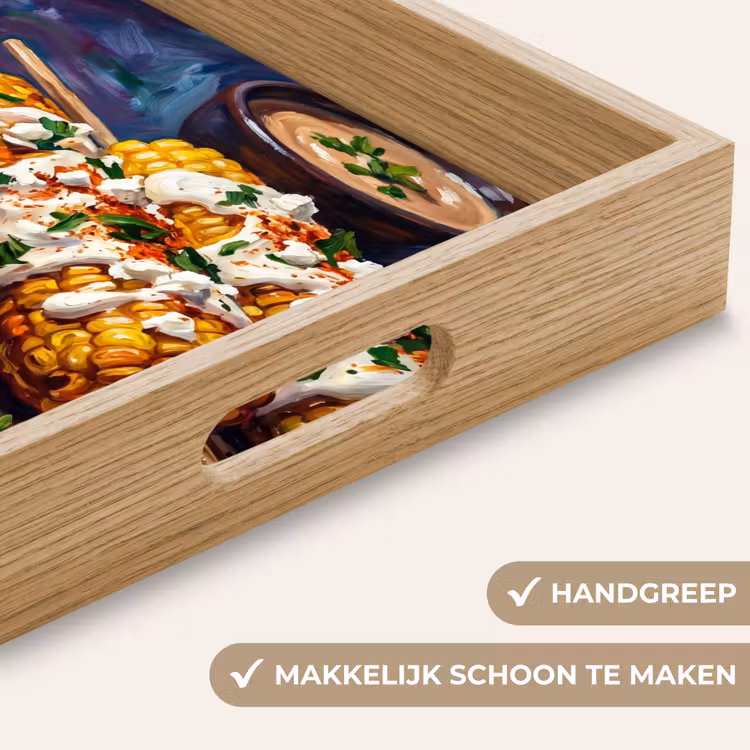 Dienblad - Eten - Maïs - Saus - Geschilderd - Geel — 5