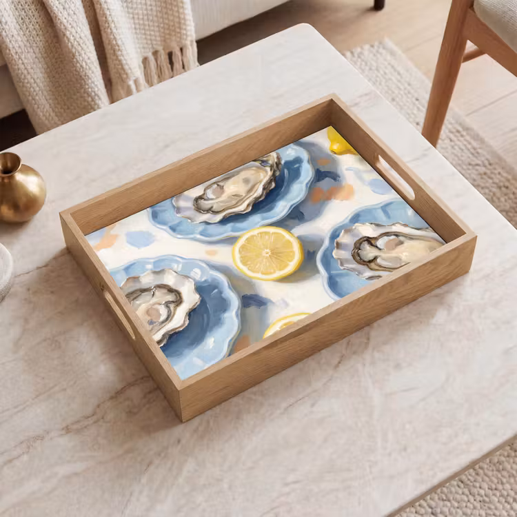 Dienblad - Eten - Oesters - Citroenen - Modern - Geel — 2
