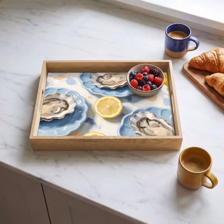 Dienblad - Eten - Oesters - Citroenen - Modern - Geel — 4