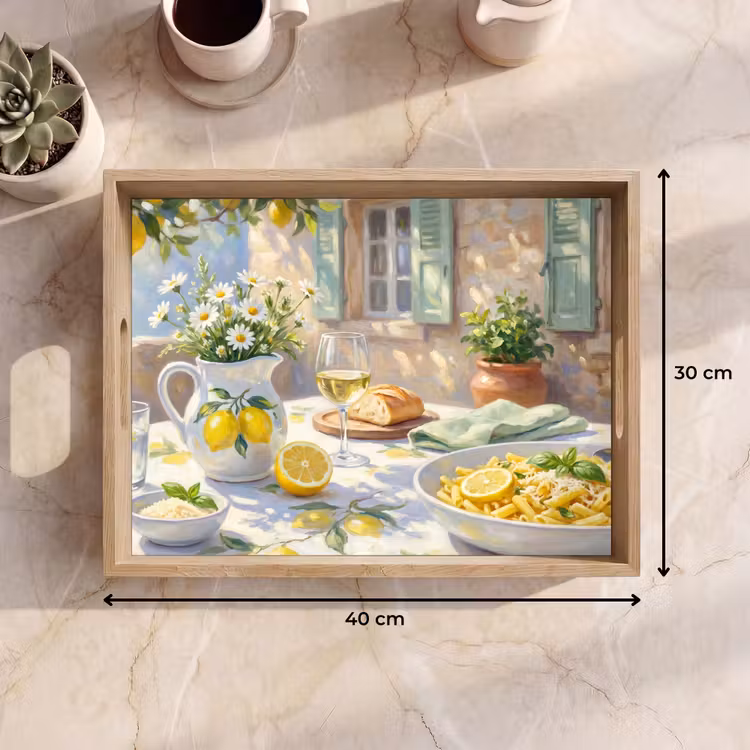 Dienblad - Eten - Terras - Zomer - Geschilderd - Geel — 9