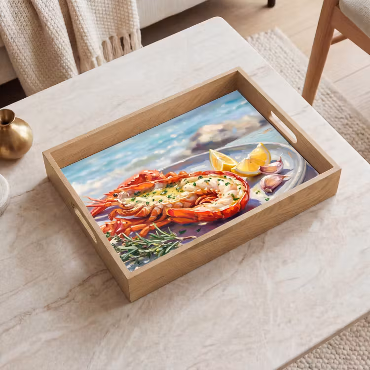 Dienblad - Eten - Zee - Kust - Modern - Blauw — 2