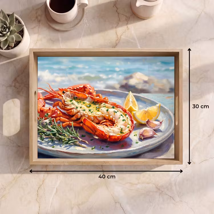 Dienblad - Eten - Zee - Kust - Modern - Blauw — 9