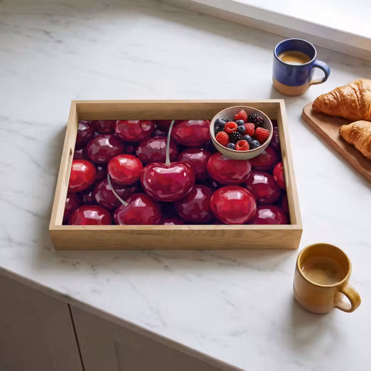 Dienblad - Fruit - Kersen - Eten - Modern - Rood — 4