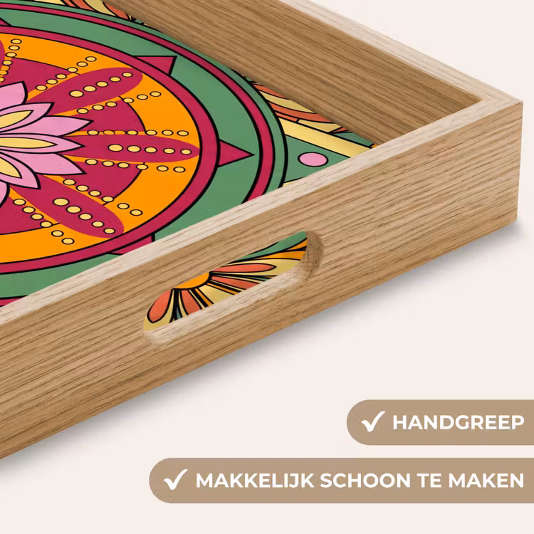 Dienblad - Mandala - Bloemen - Abstract - Kleurrijk — 5