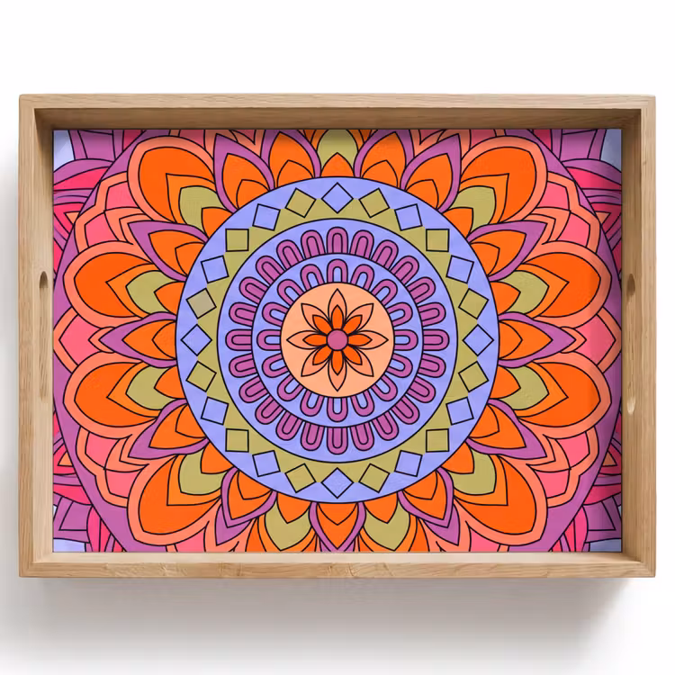 Dienblad - Mandala - Cirkel - Abstract - Kleurrijk - Patroon — 1