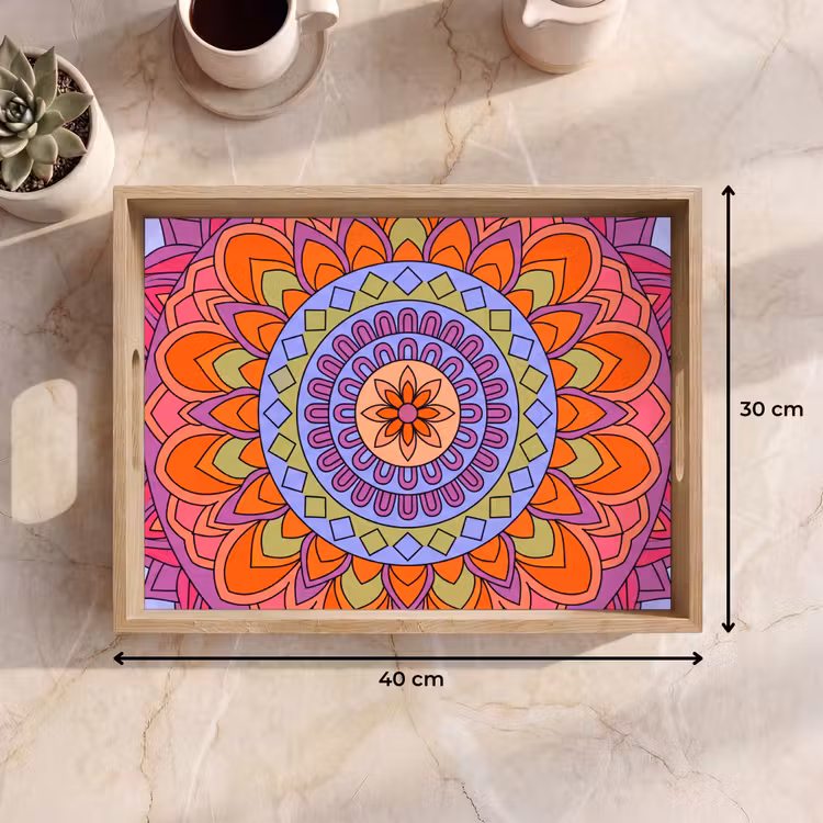 Dienblad - Mandala - Cirkel - Abstract - Kleurrijk - Patroon — 9