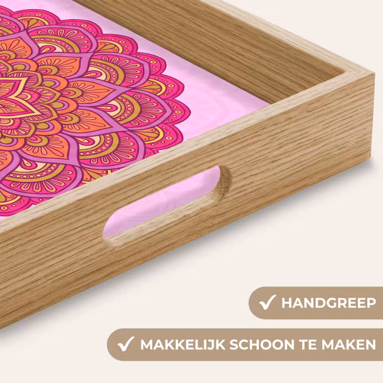 Dienblad - Mandala - Cirkel - Spiritueel - Oosters - Roze — 5