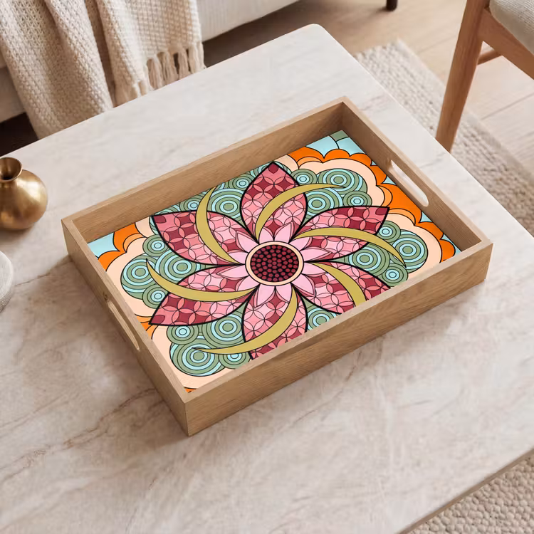 Dienblad - Mandala - Geometrisch - Kunst - Decoratief - Kleurrijk — 2