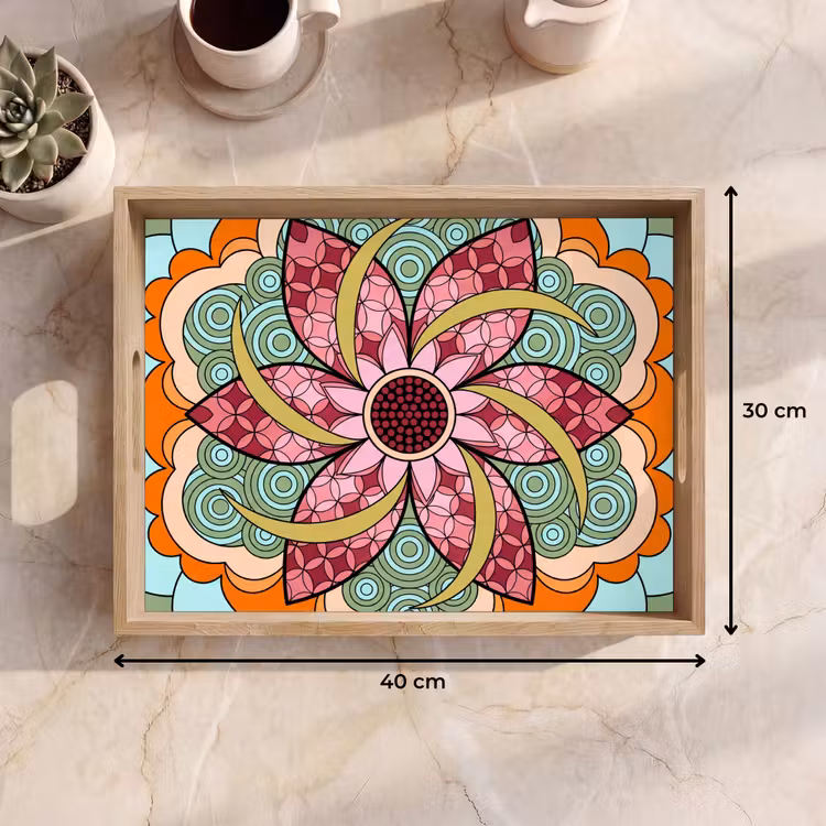 Dienblad - Mandala - Geometrisch - Kunst - Decoratief - Kleurrijk — 9