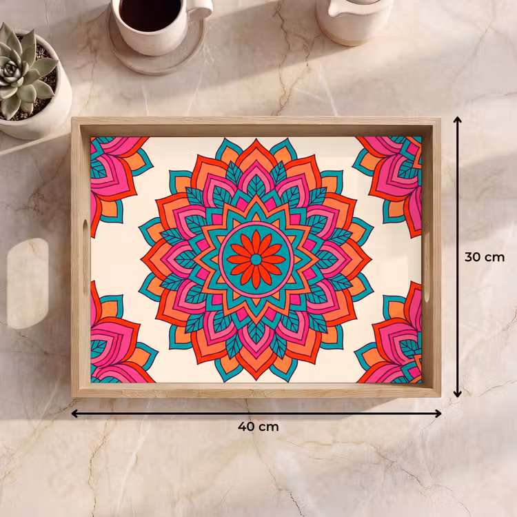 Dienblad - Mandala - Patroon - Abstract - Kleurrijk - Modern — 9