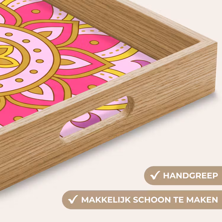 Dienblad - Patroon - Bloemmotief - Decoratie - Abstract - Roze — 5