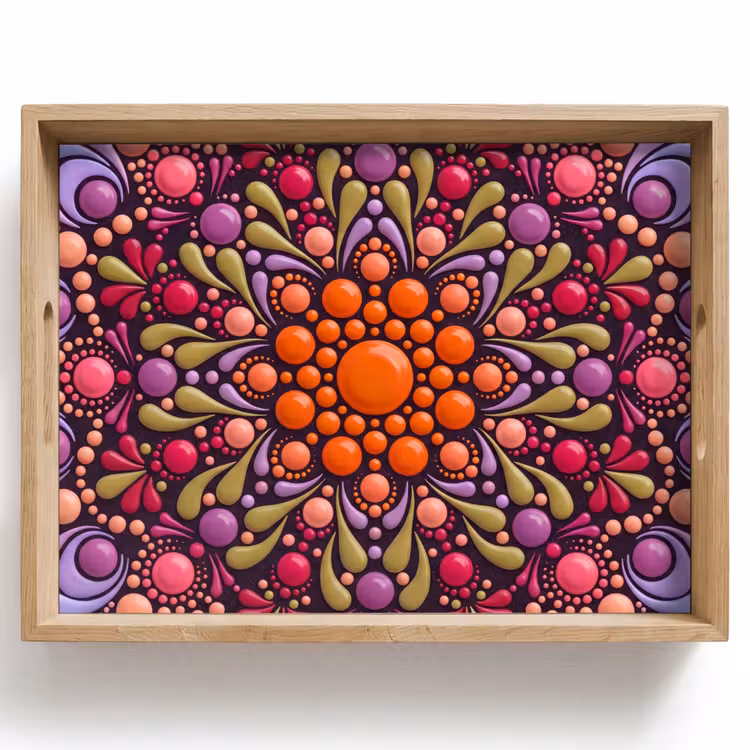Dienblad - Patroon - Stippen - Abstract - Modern - Kleurrijk — 1