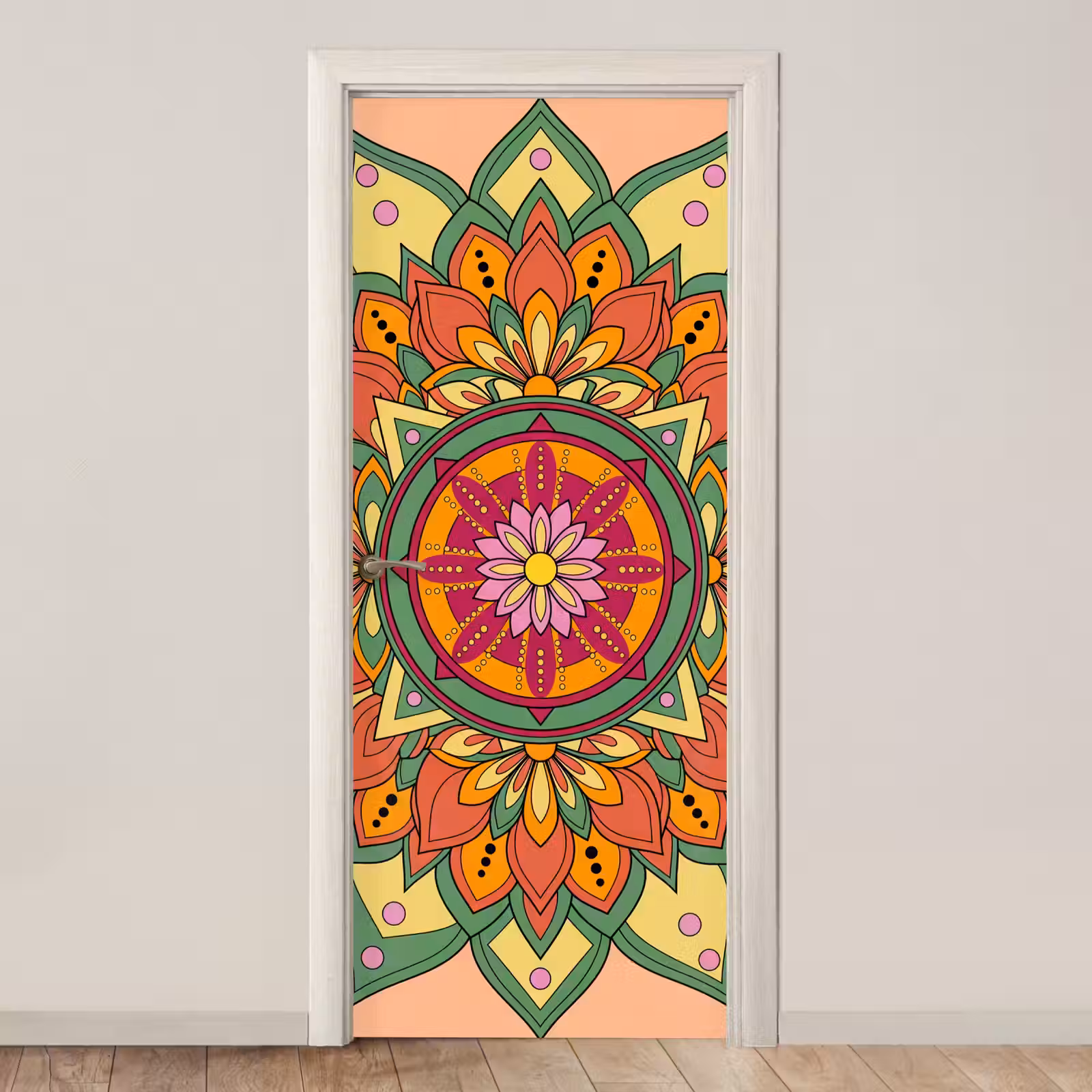 Deursticker - Mandala - Bloemen - Abstract - Kleurrijk — 1