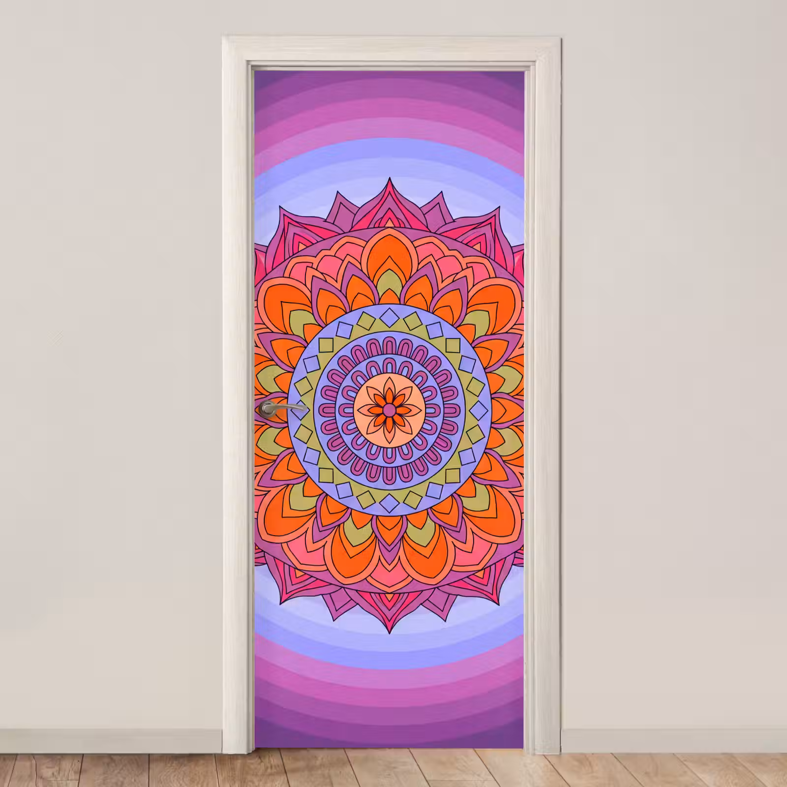Deursticker - Mandala - Cirkel - Abstract - Kleurrijk - Patroon — 1