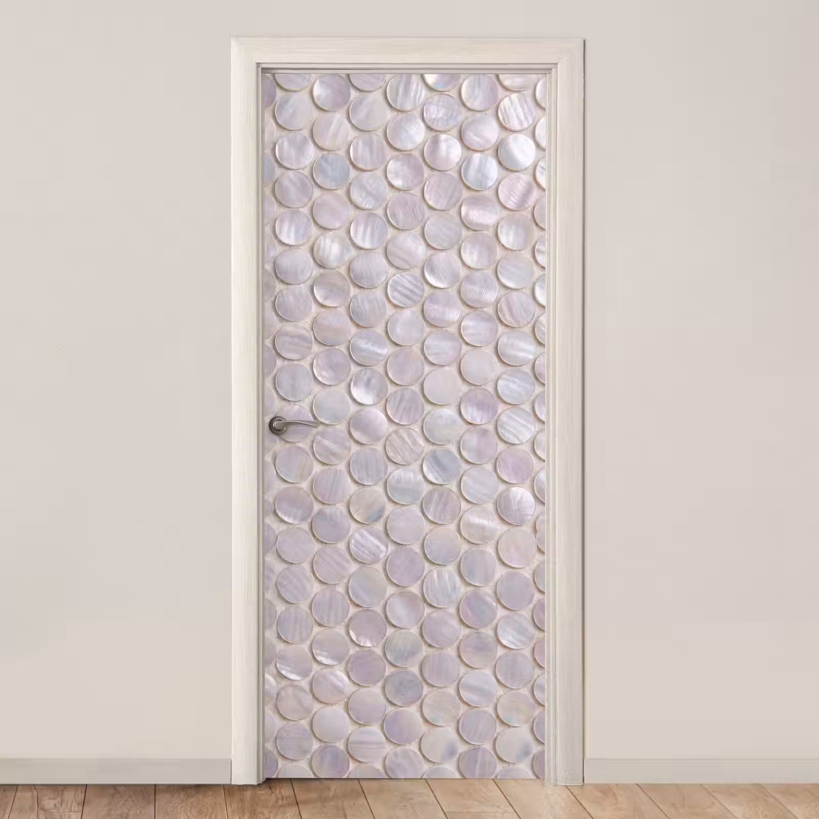 Deursticker - Patroon - Cirkels - Abstract - Modern - Wit — 1