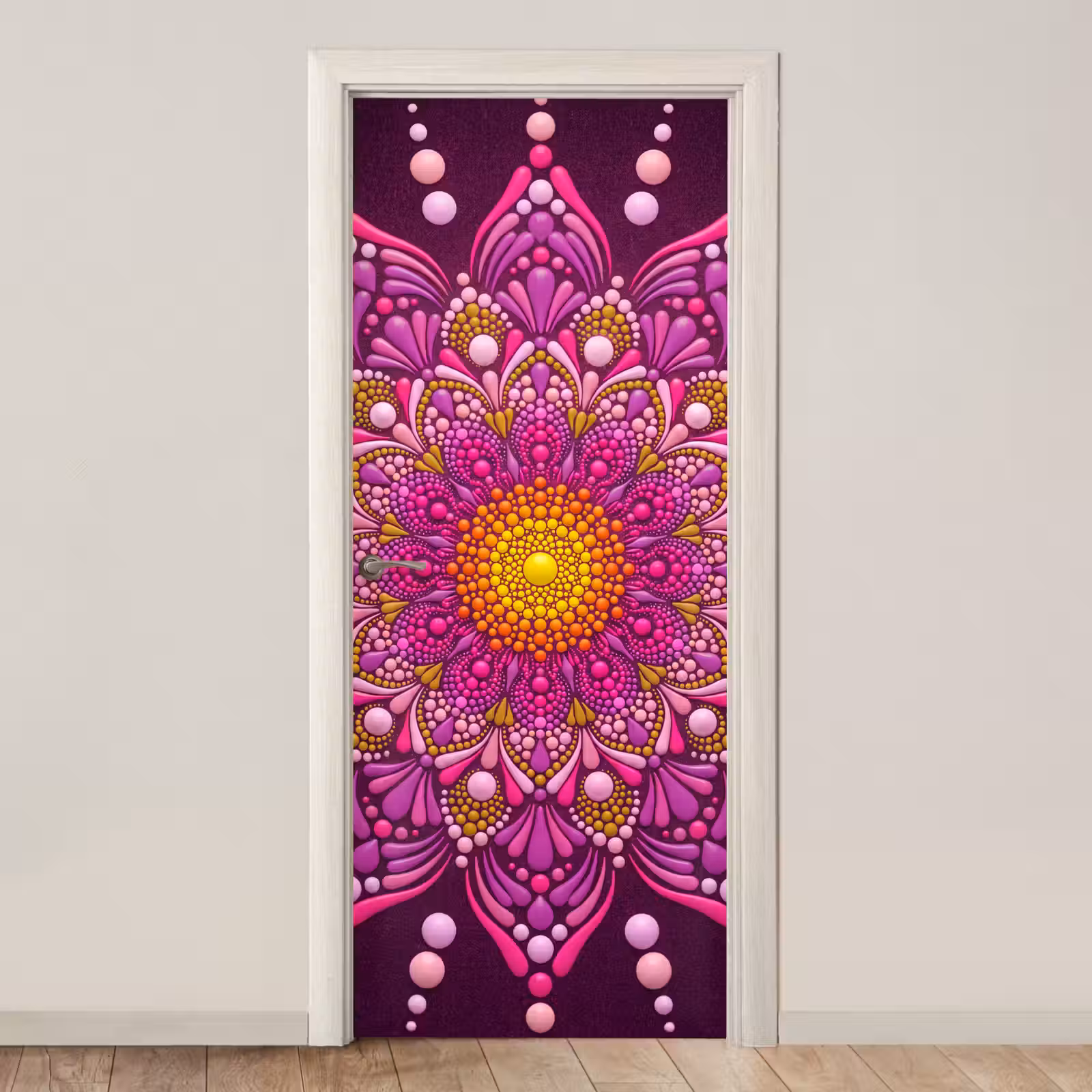 Deursticker - Patroon - Stippen - Abstract - Kleurrijk — 1