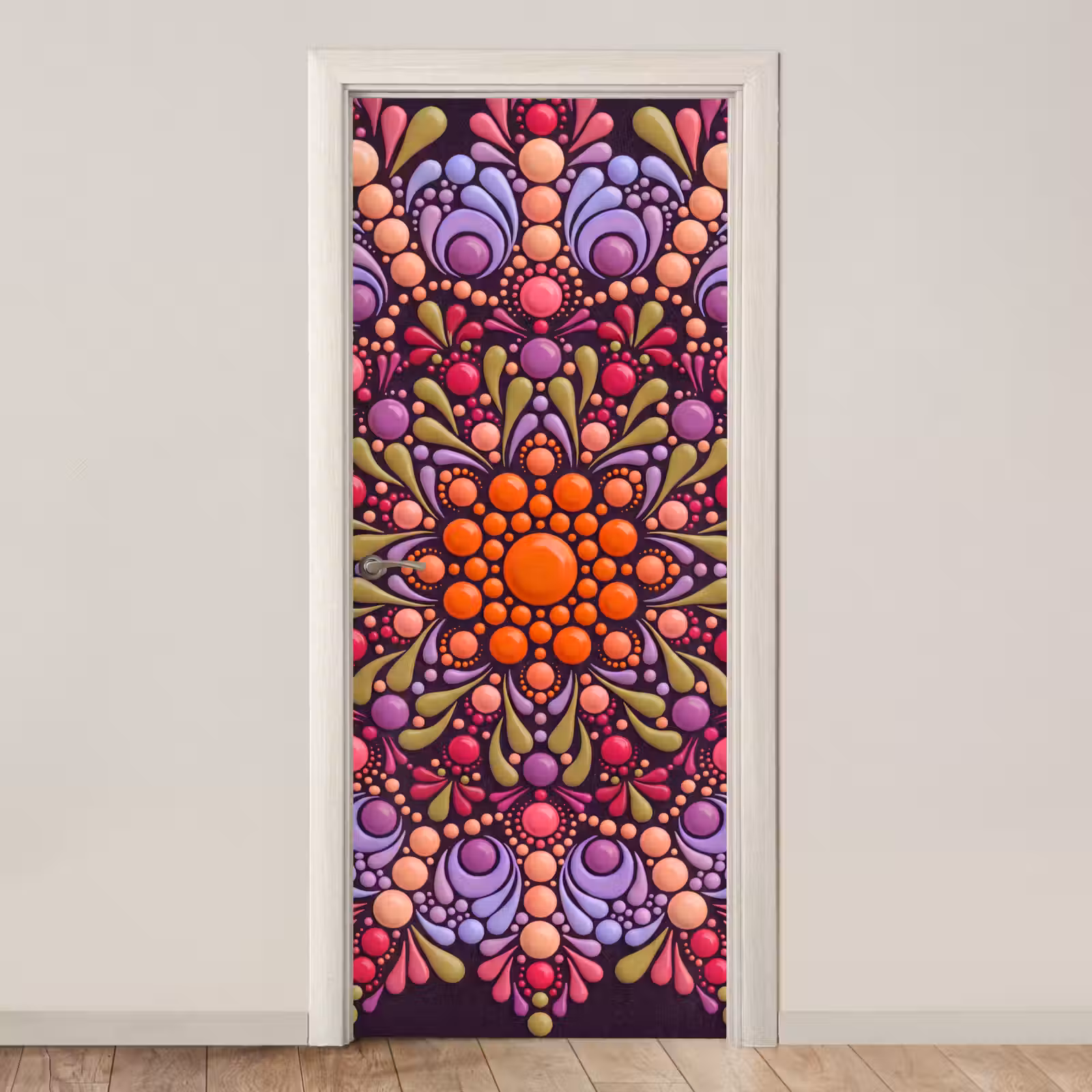 Deursticker - Patroon - Stippen - Abstract - Modern - Kleurrijk — 1
