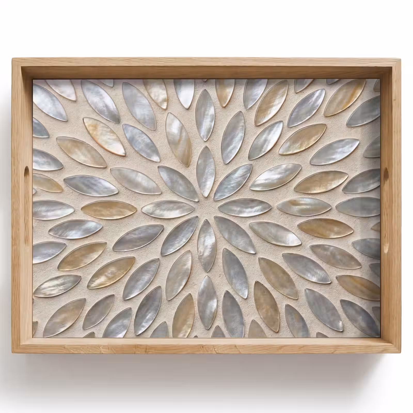 Dienblad - Patroon - Ovaal - Glanzend - Abstract - Beige — 1