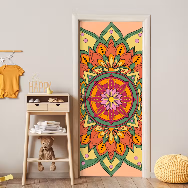 Deursticker - Mandala - Bloemen - Abstract - Kleurrijk — 6