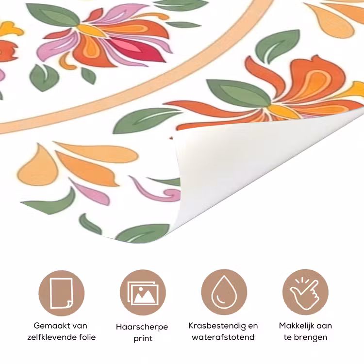 Deursticker - Mandala - Bloemen - Decoratie - Kleurrijk - Abstract — 3