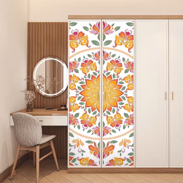 Deursticker - Mandala - Bloemen - Decoratie - Kleurrijk - Abstract — 5