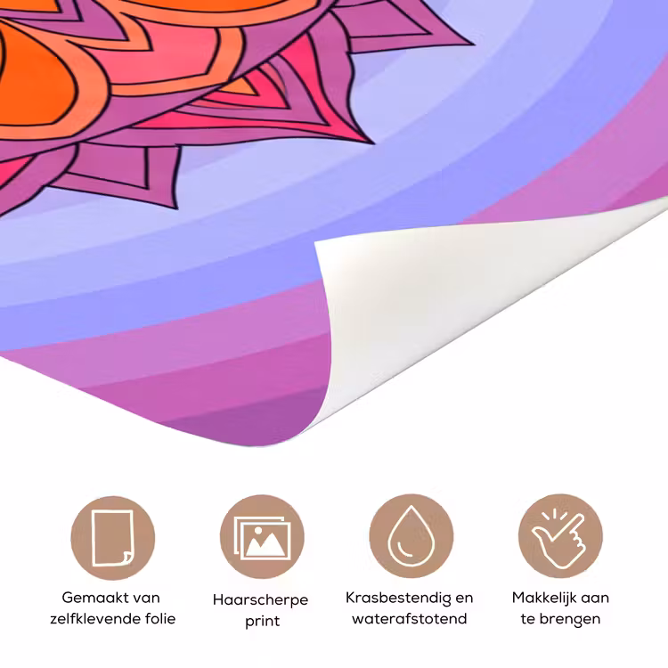 Deursticker - Mandala - Cirkel - Abstract - Kleurrijk - Patroon — 3