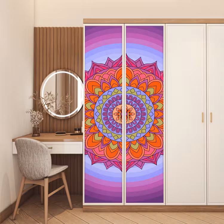Deursticker - Mandala - Cirkel - Abstract - Kleurrijk - Patroon — 5