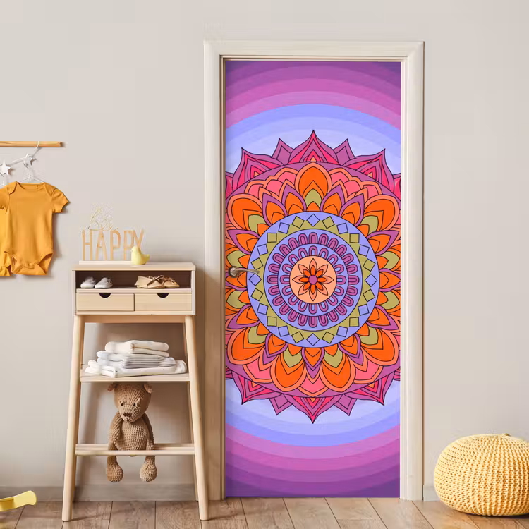 Deursticker - Mandala - Cirkel - Abstract - Kleurrijk - Patroon — 6