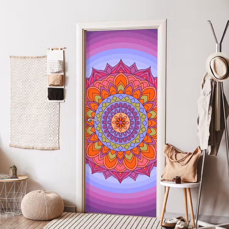 Deursticker - Mandala - Cirkel - Abstract - Kleurrijk - Patroon — 8