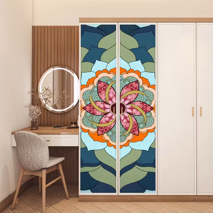 Deursticker - Mandala - Geometrisch - Kunst - Decoratief - Kleurrijk — 5