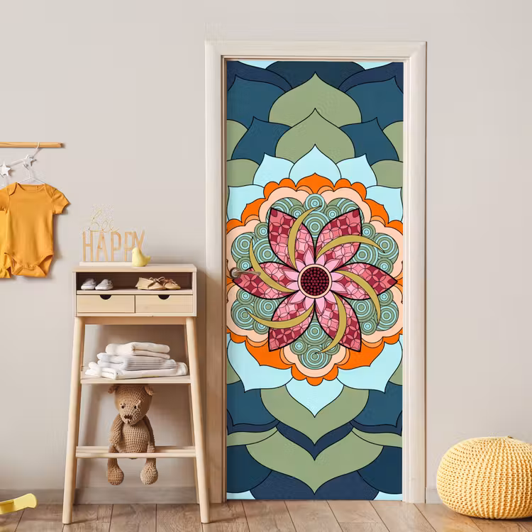 Deursticker - Mandala - Geometrisch - Kunst - Decoratief - Kleurrijk — 6