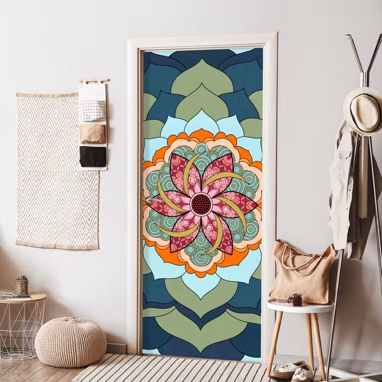 Deursticker - Mandala - Geometrisch - Kunst - Decoratief - Kleurrijk — 8