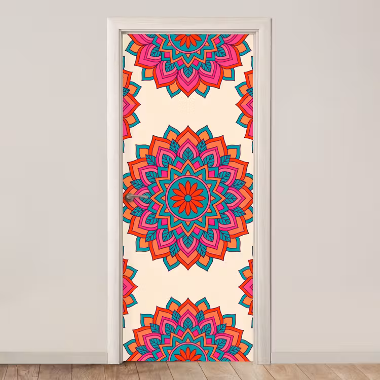 Deursticker - Mandala - Patroon - Abstract - Kleurrijk - Modern — 1
