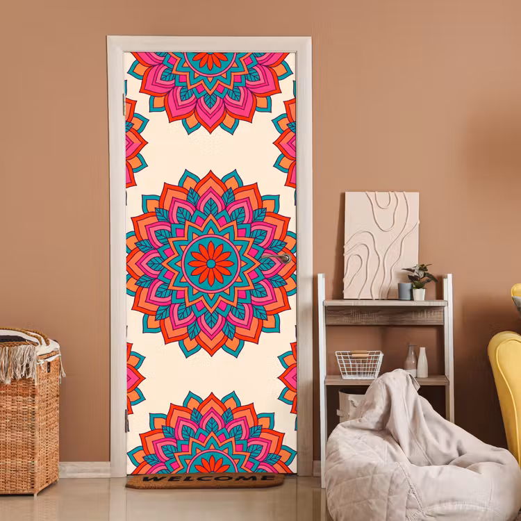 Deursticker - Mandala - Patroon - Abstract - Kleurrijk - Modern — 2