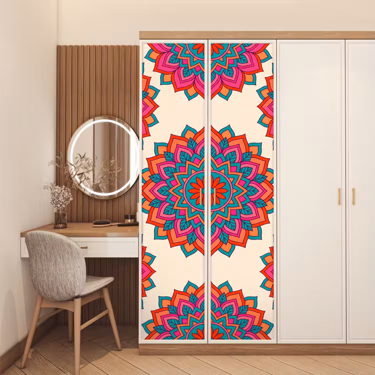 Deursticker - Mandala - Patroon - Abstract - Kleurrijk - Modern — 5