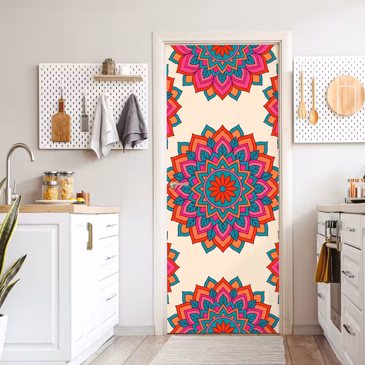 Deursticker - Mandala - Patroon - Abstract - Kleurrijk - Modern — 7