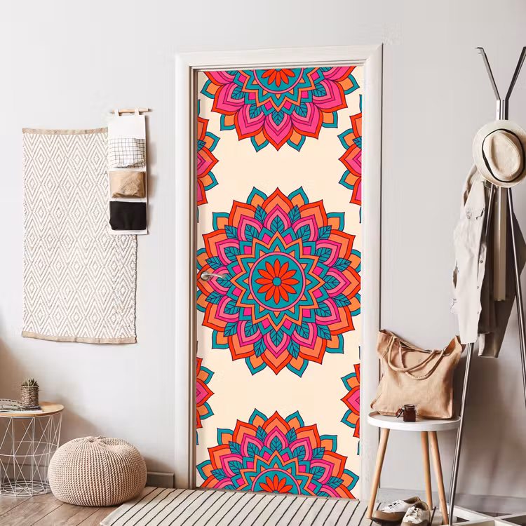 Deursticker - Mandala - Patroon - Abstract - Kleurrijk - Modern — 8