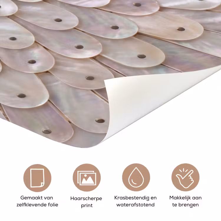 Deursticker - Parelmoer - Patroon - Decoratie - Ambacht - Wit — 3