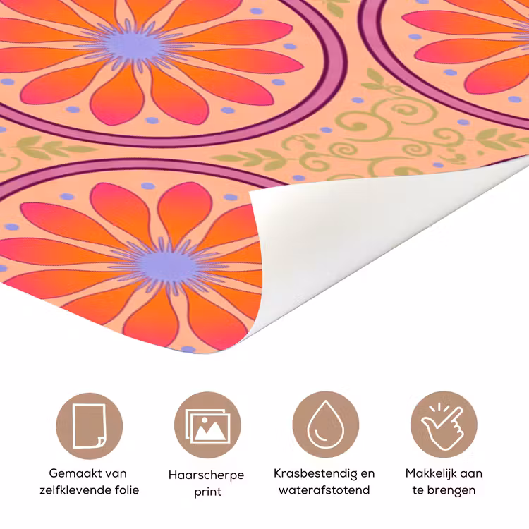 Deursticker - Patroon - Bloemen - Decoratief - Kleurrijk - Modern — 3
