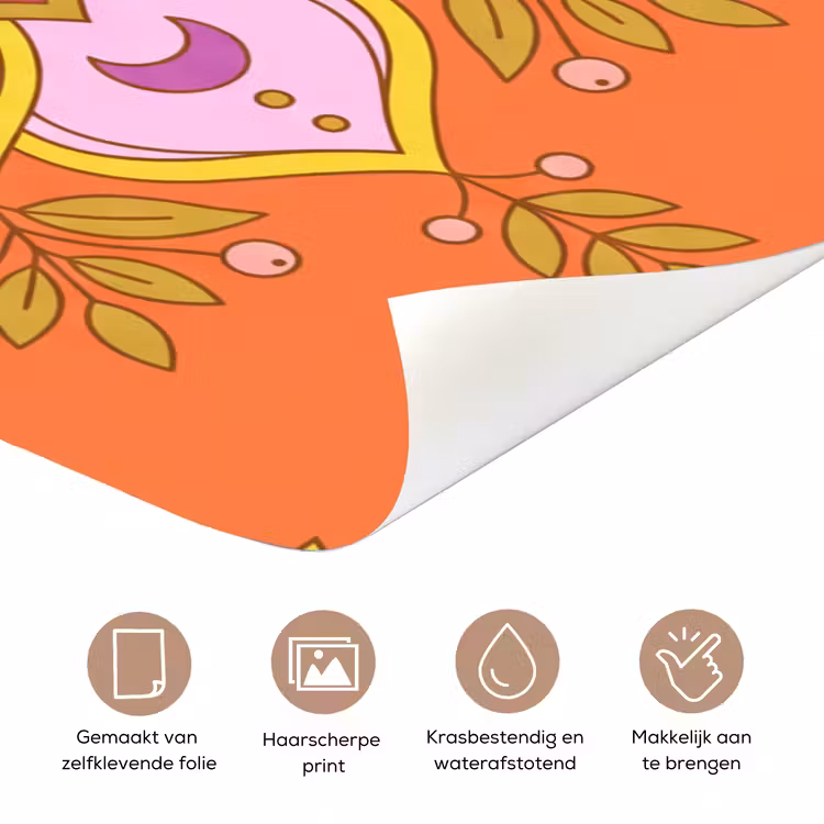 Deursticker - Patroon - Bloemmotief - Decoratie - Abstract - Roze — 3